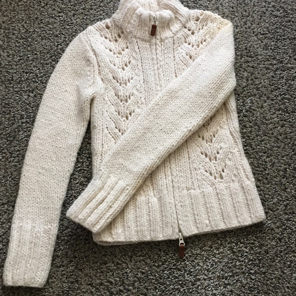 KENJI Elegant Cream Bulky Knit Sweater M, 107